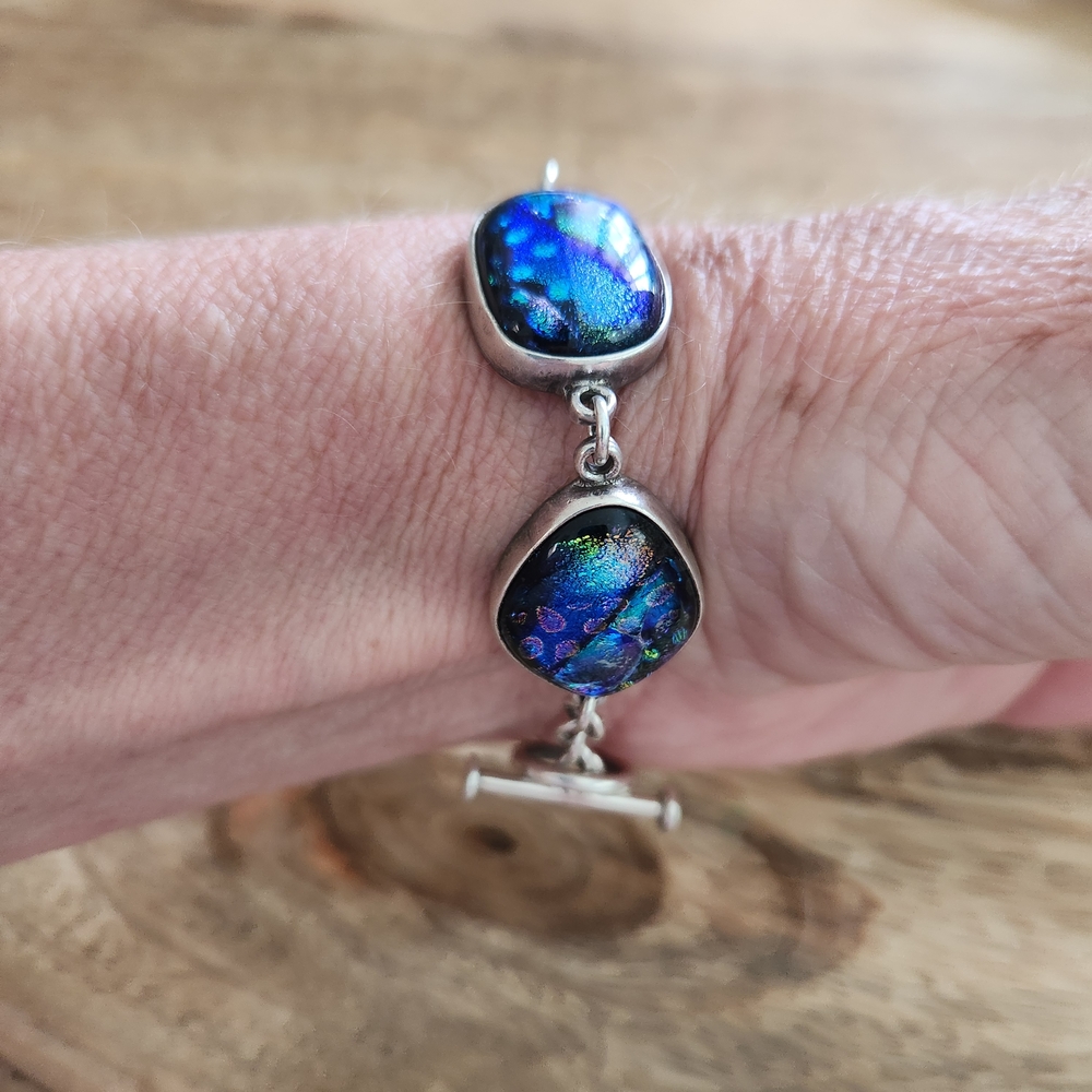 Vibrant Dichroic Glass Bracelet - Picture 4 of 11